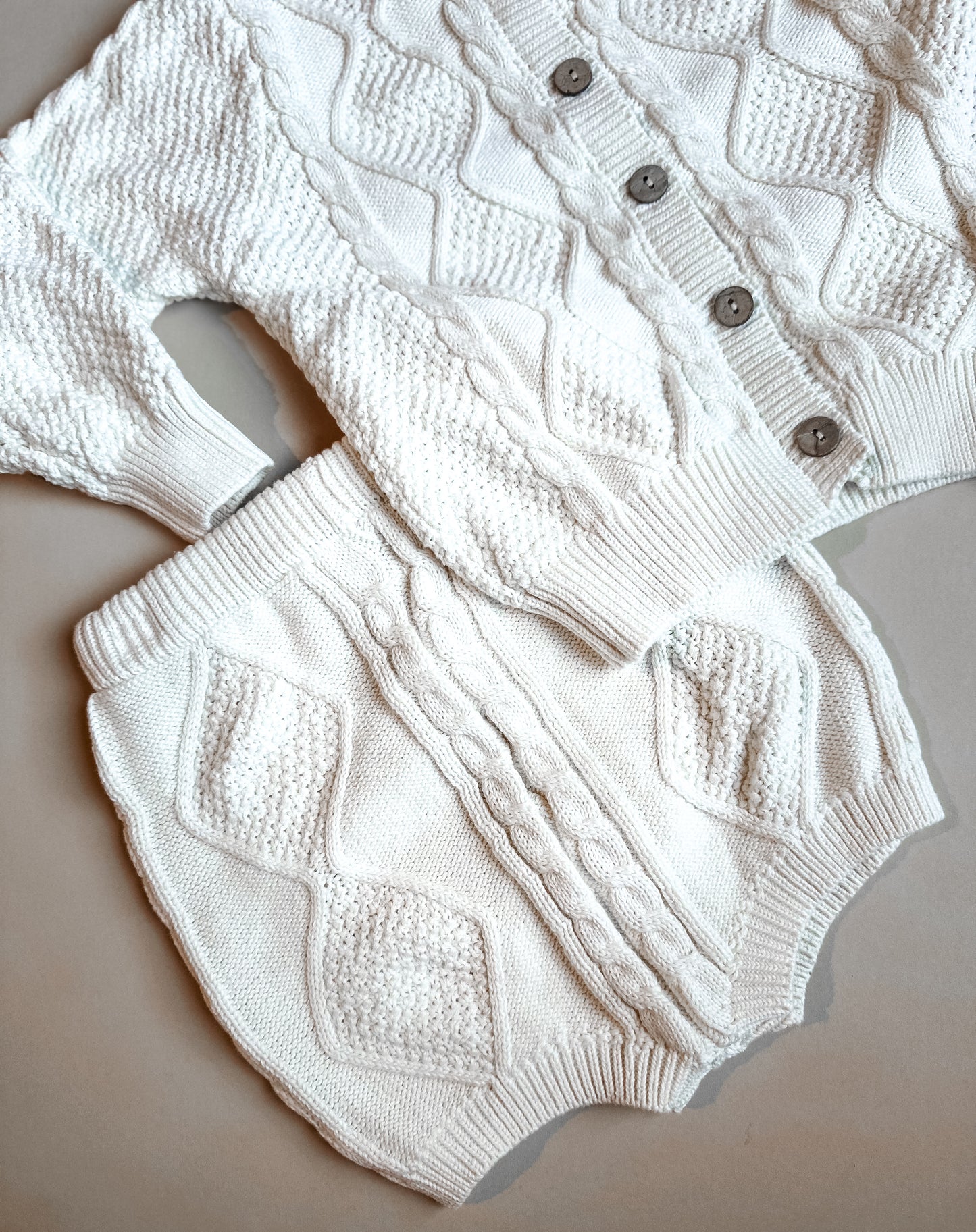 Cable Knit Cardigan Set