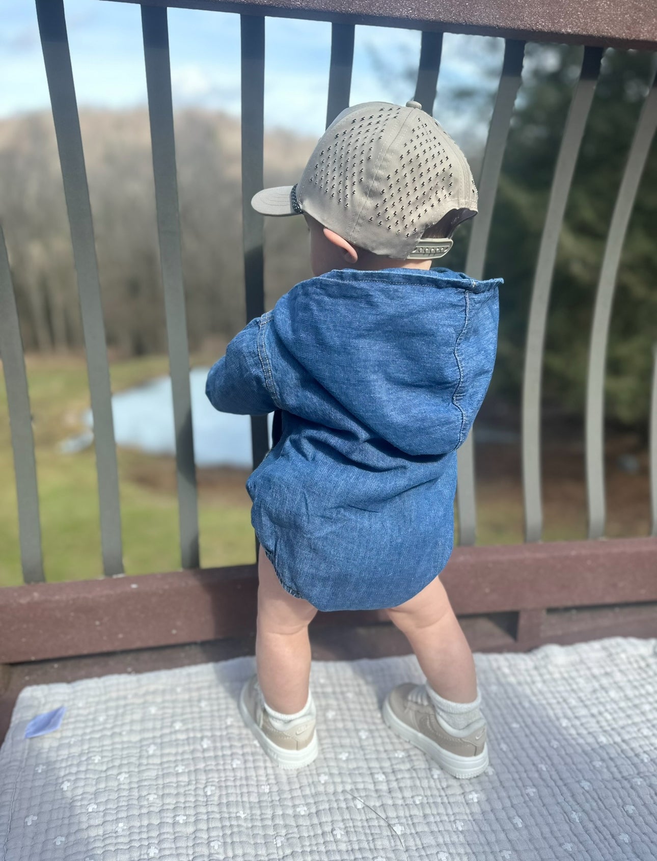 Denim Hoodie Romper