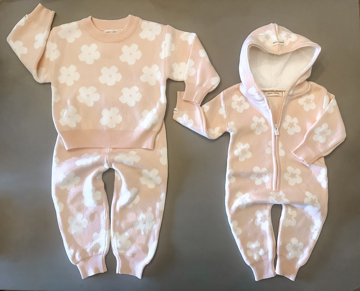 Pink Floral Knit Romper