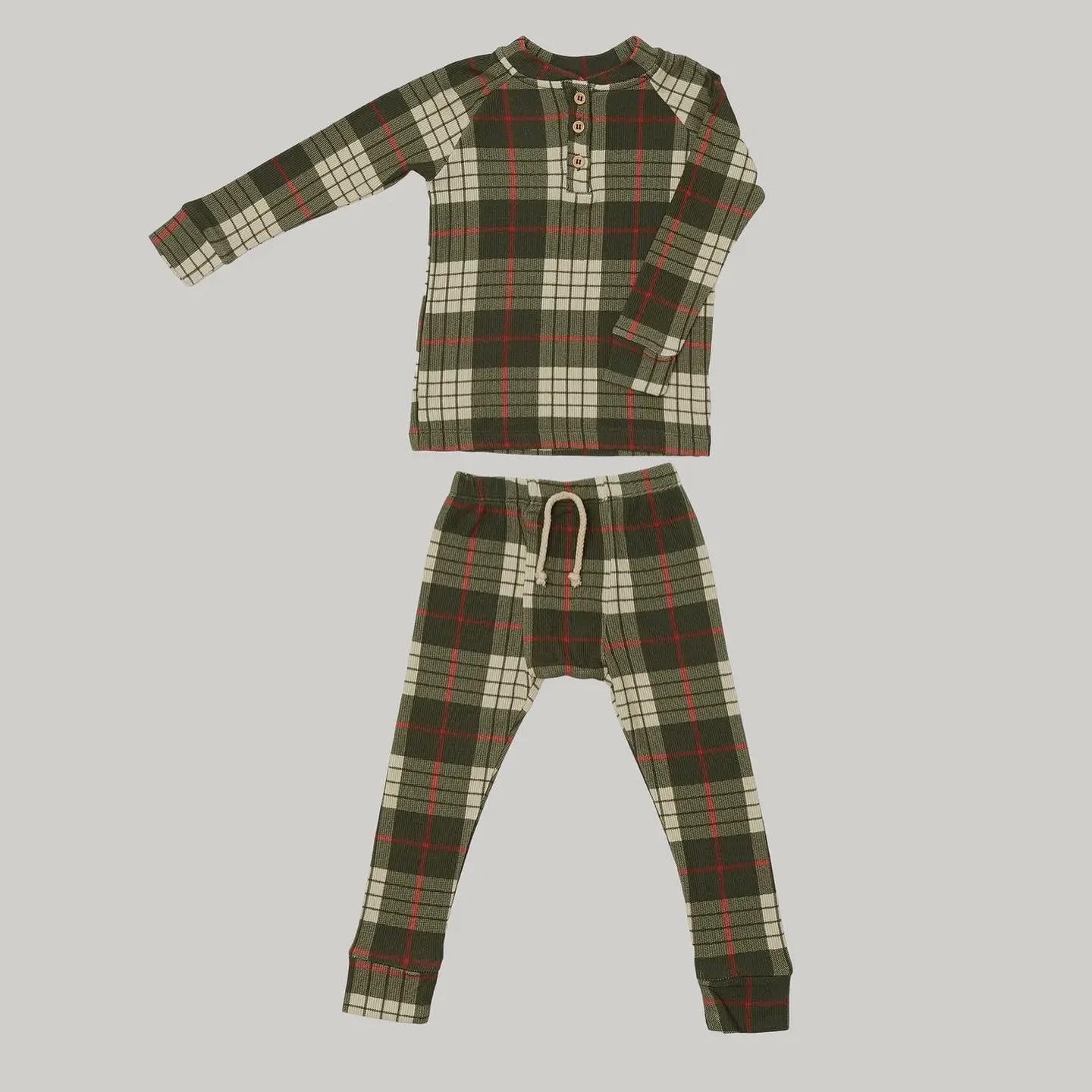 Henley Lounge Set - Winter Plaid