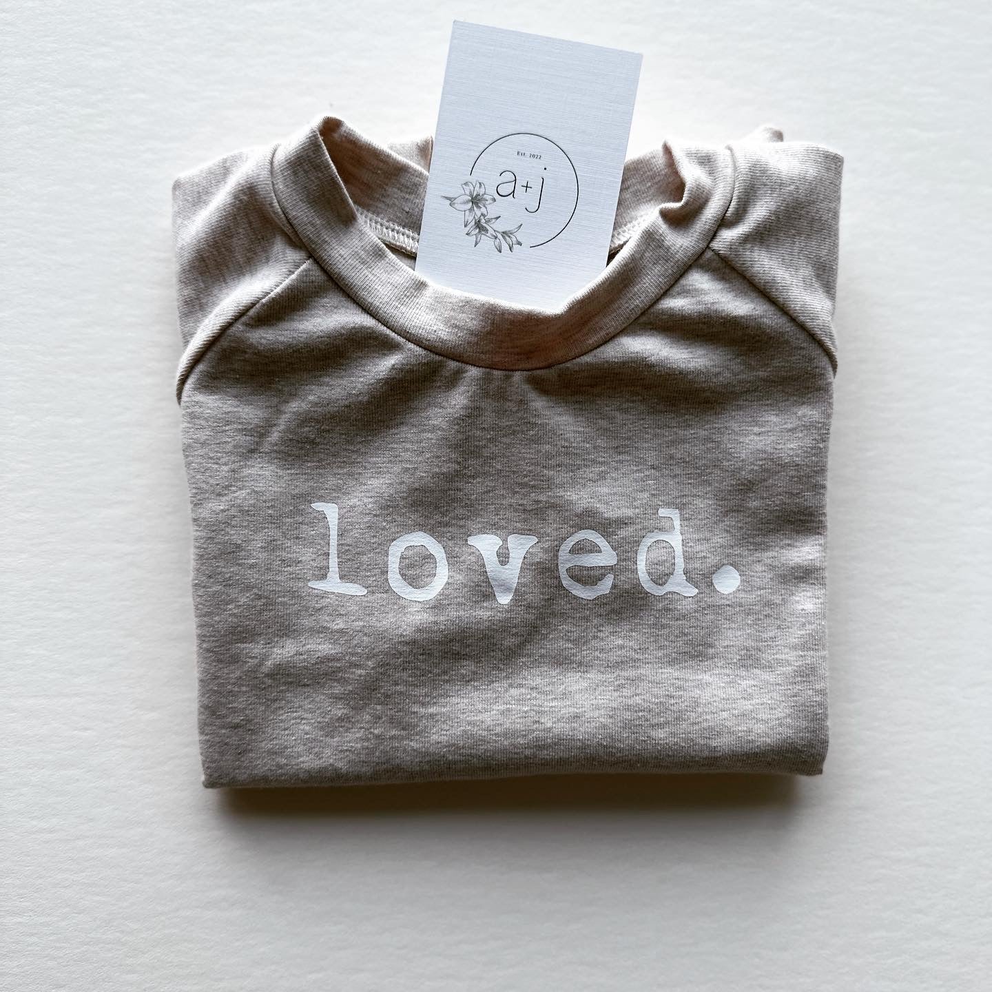 "Loved" Oatmeal Tee
