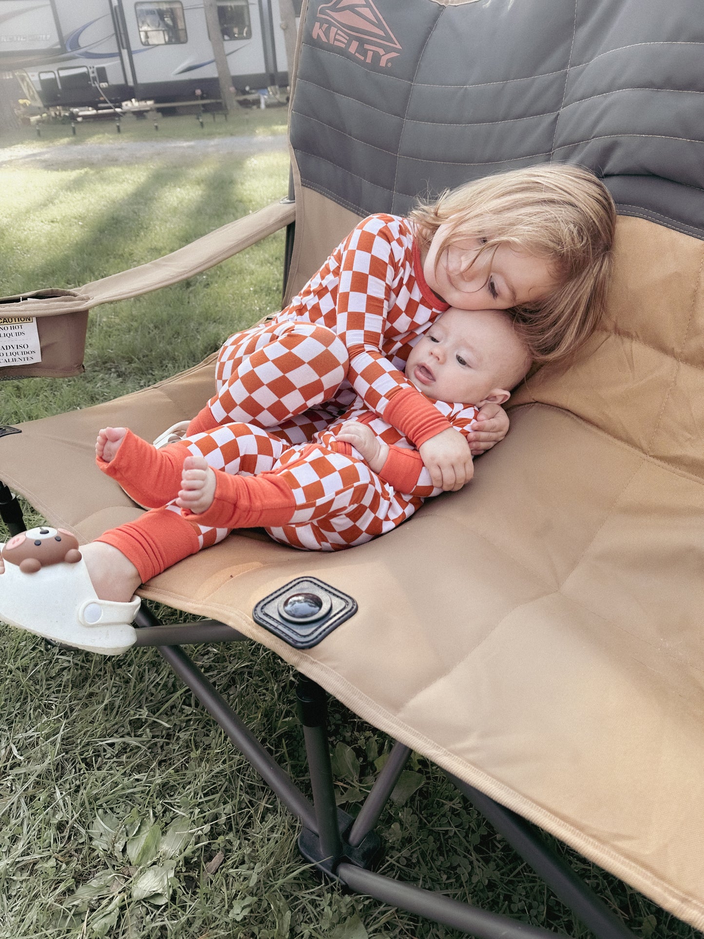 Rust Check Bamboo Two-Piece Set - Aspen and James Label