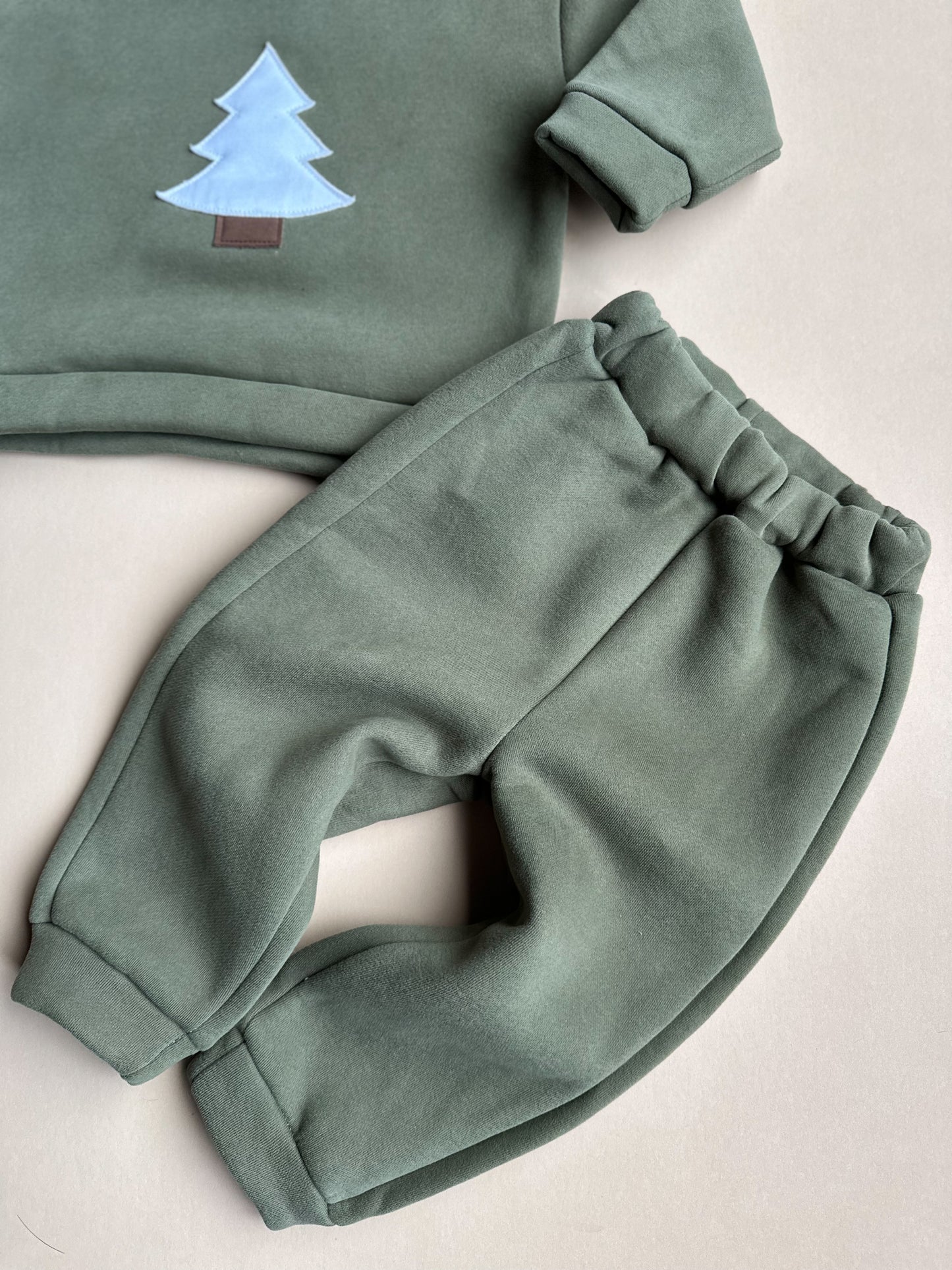 Forest Fleece Two-Piece Set - Pine