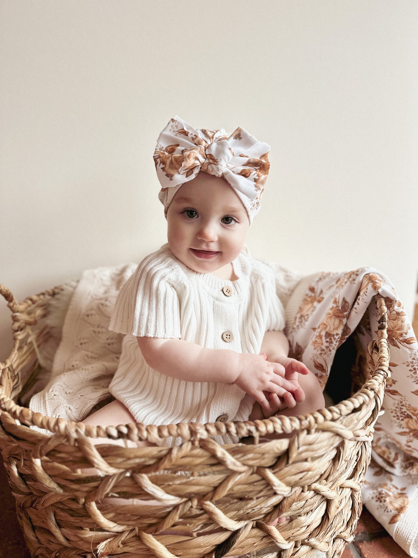 Vintage Botanic Cotton Knit Blanket