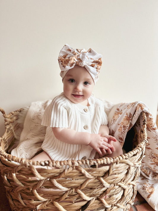 Vintage Botanic Cotton Knit Blanket