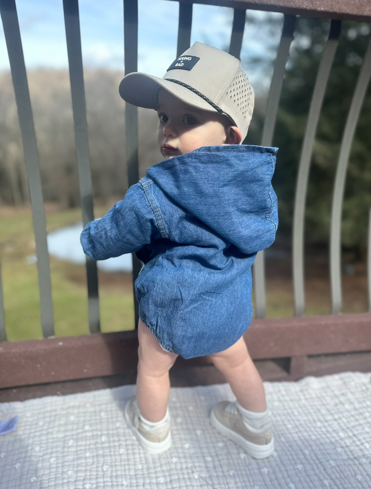Denim Hoodie Romper