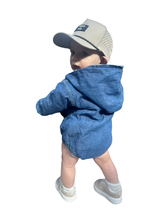 Denim Hoodie Romper