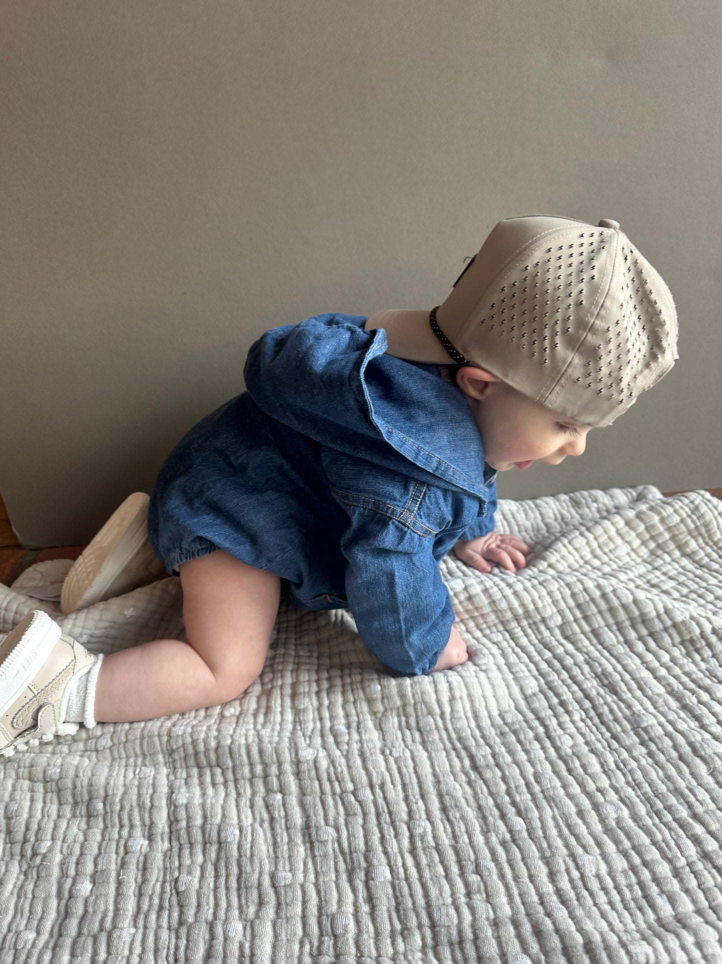 Denim Hoodie Romper