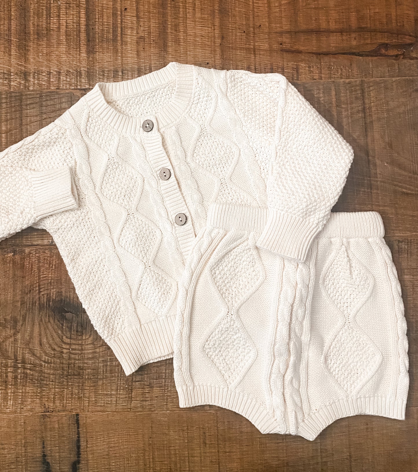 Cable Knit Cardigan Set