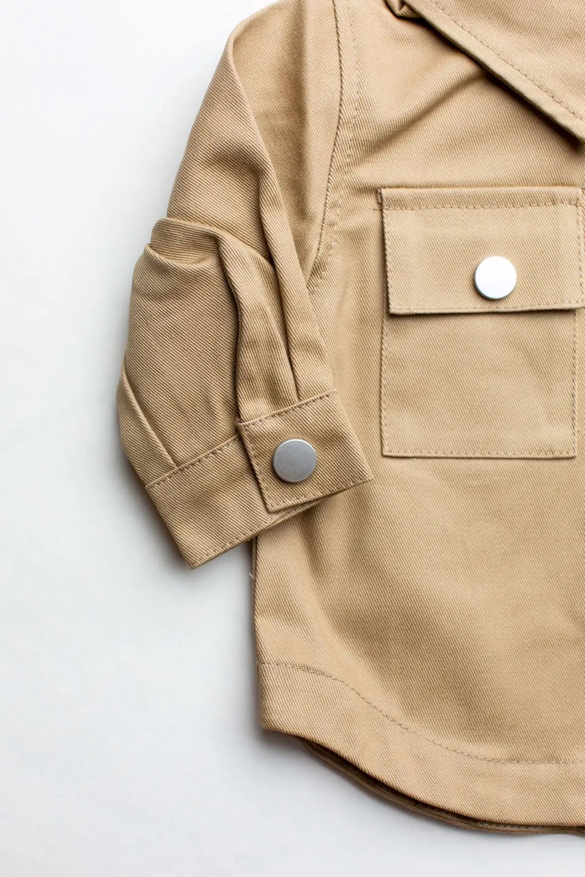 Cotton Denim Jacket in Macchiatto