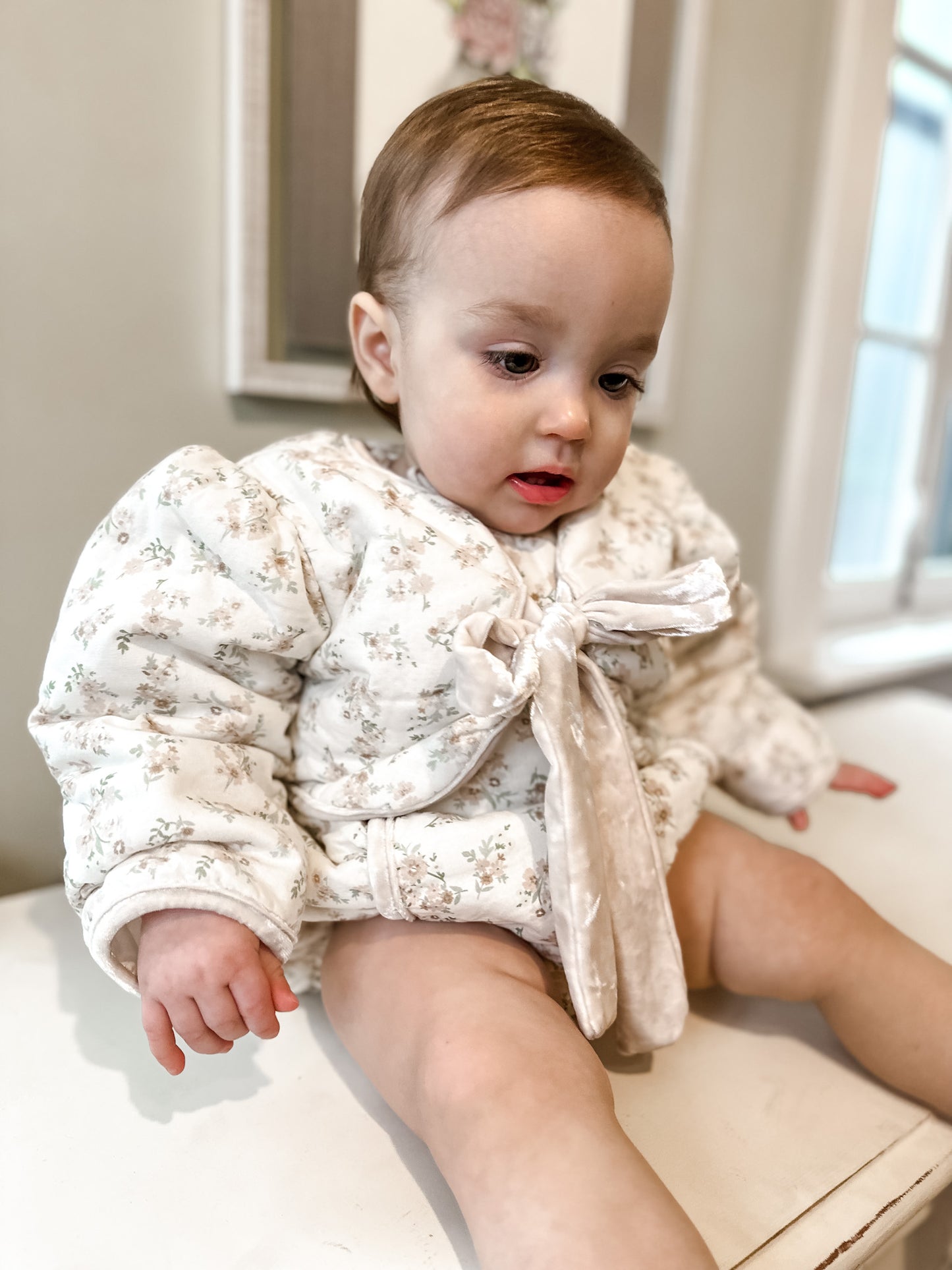 Cropped Floral Dressy Jacket - Tiny Floral