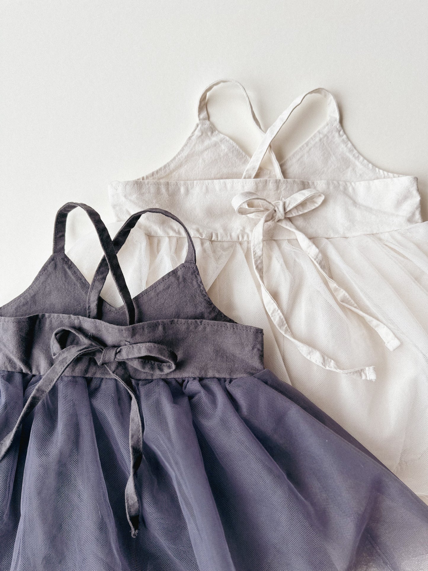 Linen and Tulle Tutu Bubble Bodysuit - Charcoal