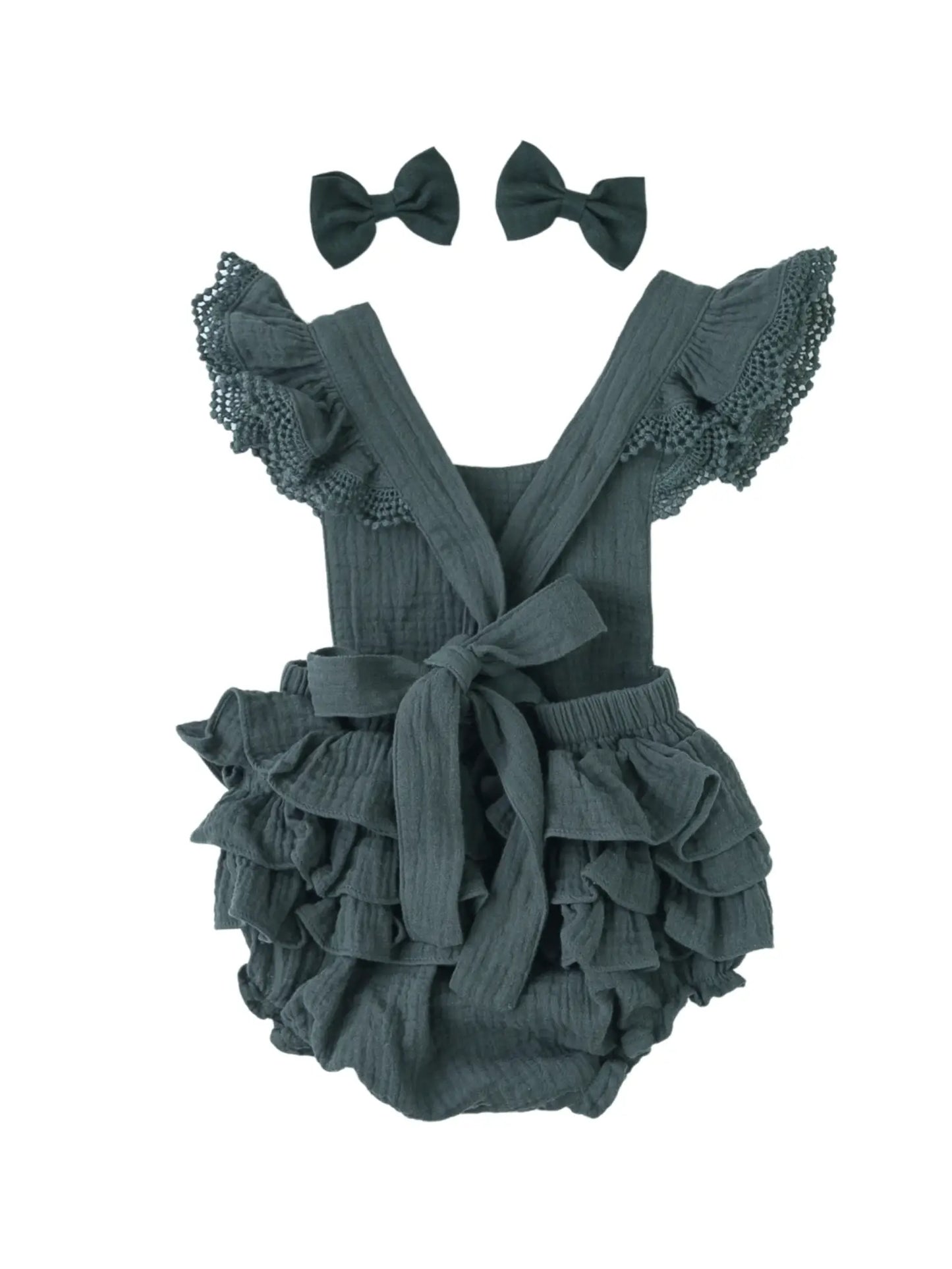 Sweetheart Linen Bow Clip Set