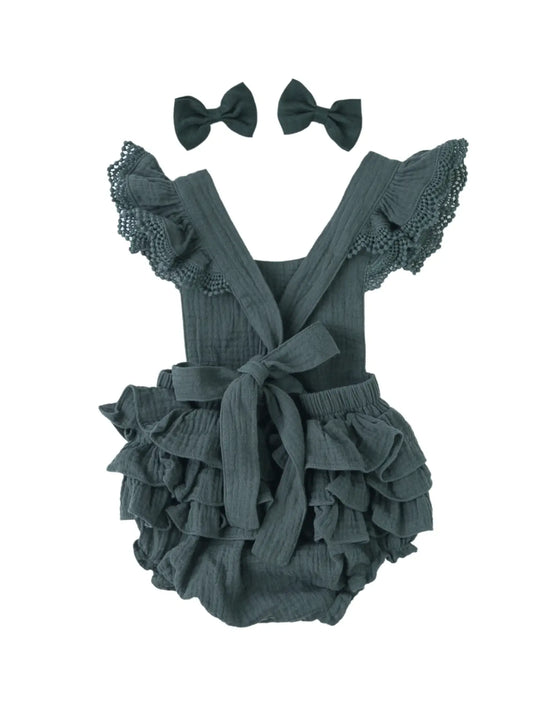 Sweetheart Linen Bow Clip Set