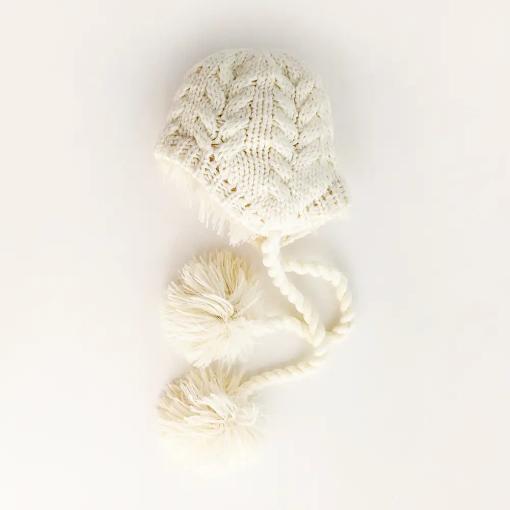 Huggalugs Cream Cozy Earflap Beanie