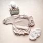 Solid Sweatshirt Romper - Taupe