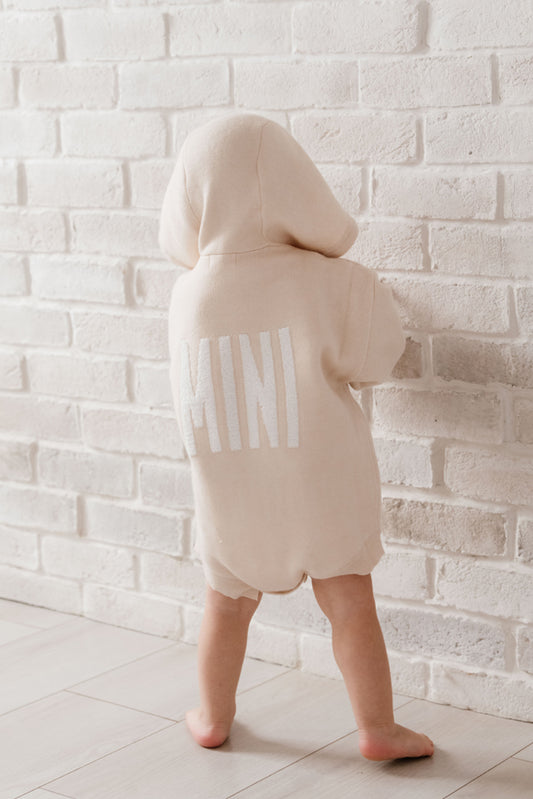 MINI - Softest Knit Romper in Cafe Au Lait