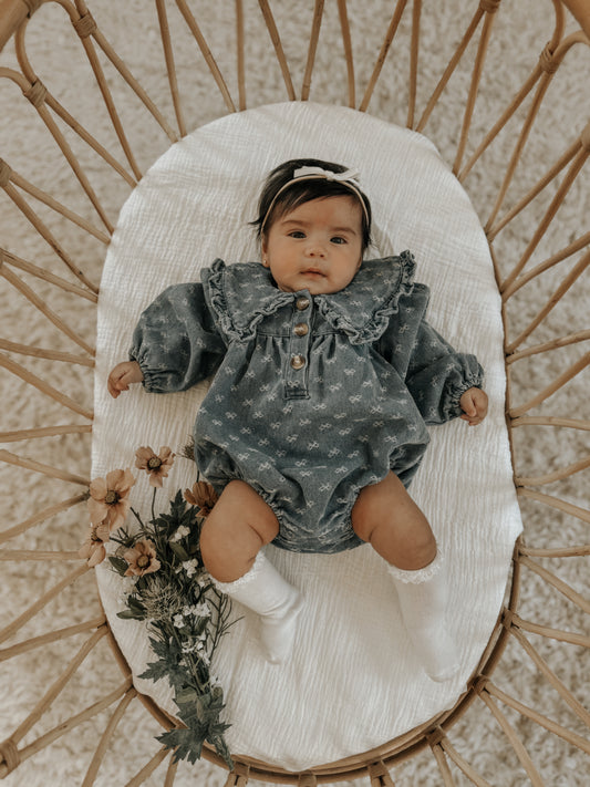 Bow Denim - Bubble Romper