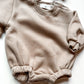 Solid Sweatshirt Romper - Taupe