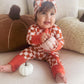 Pink Rust Check Bamboo Romper - Aspen and James Label