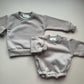 Solid Sweatshirt Romper - Taupe