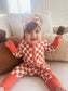 Rust Check Bamboo Romper - Aspen and James Label