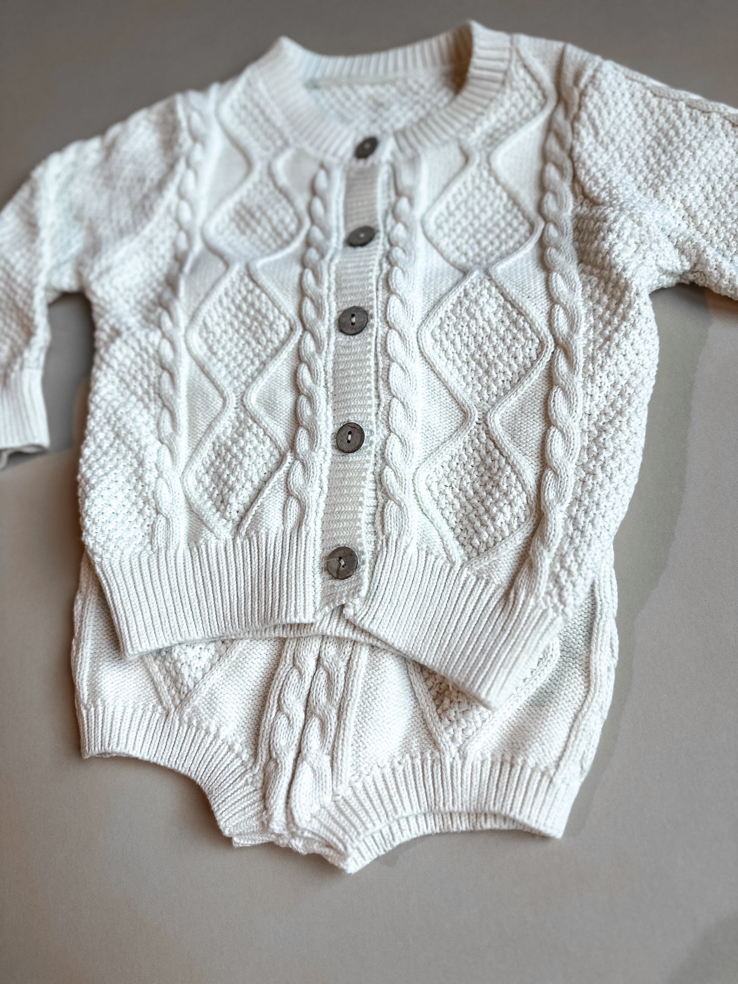 Cable Knit Cardigan Set