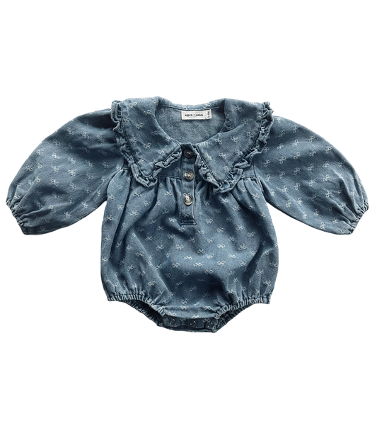 Bow Denim - Bubble Romper