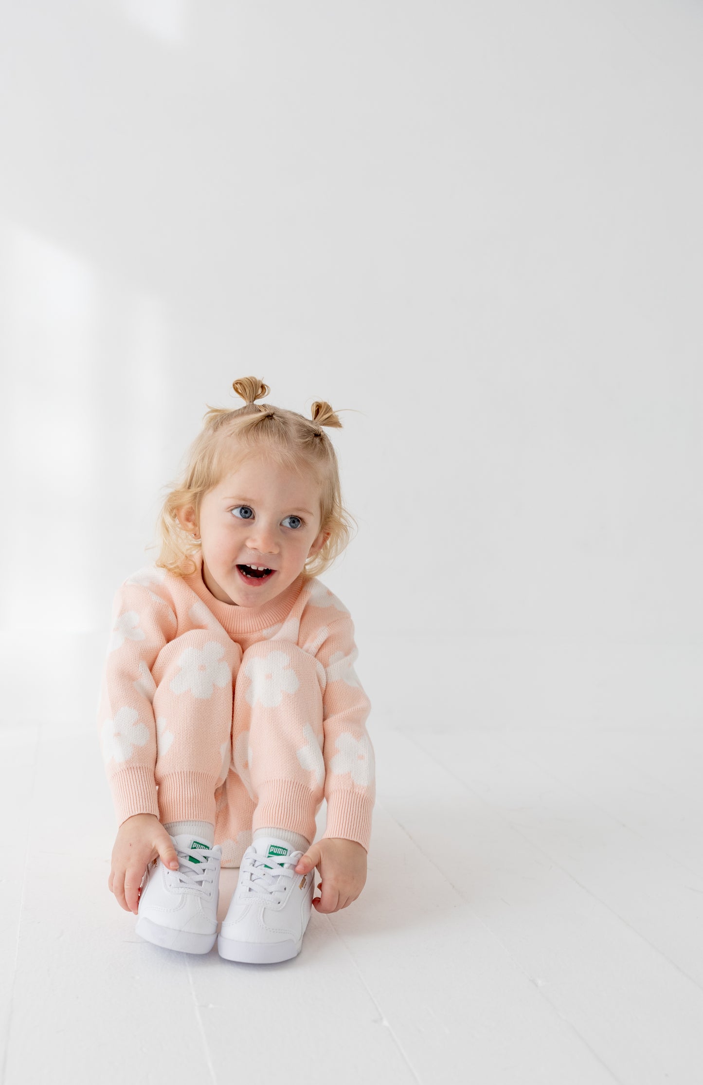 Pink Floral Two-Piece Knit Set