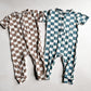 NEUTRAL Checkered Bamboo Short Sleeve Romper