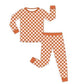 Pink Rust Check Bamboo Two-Piece Set - Aspen and James Label