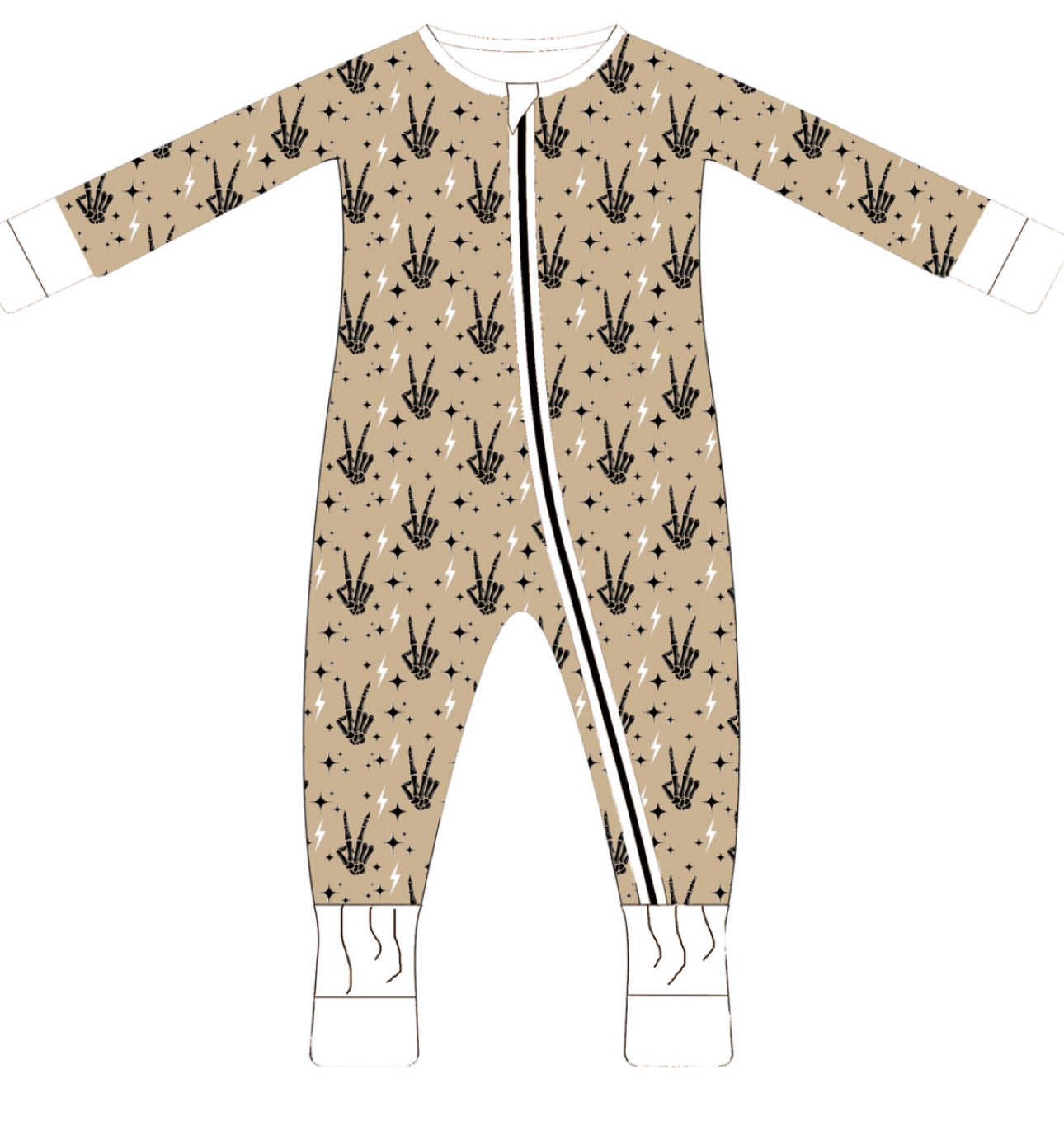 Peace & Skeletons Bamboo Romper - Aspen and James Label