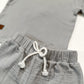 Ribbed Muslin Short Set - Slate