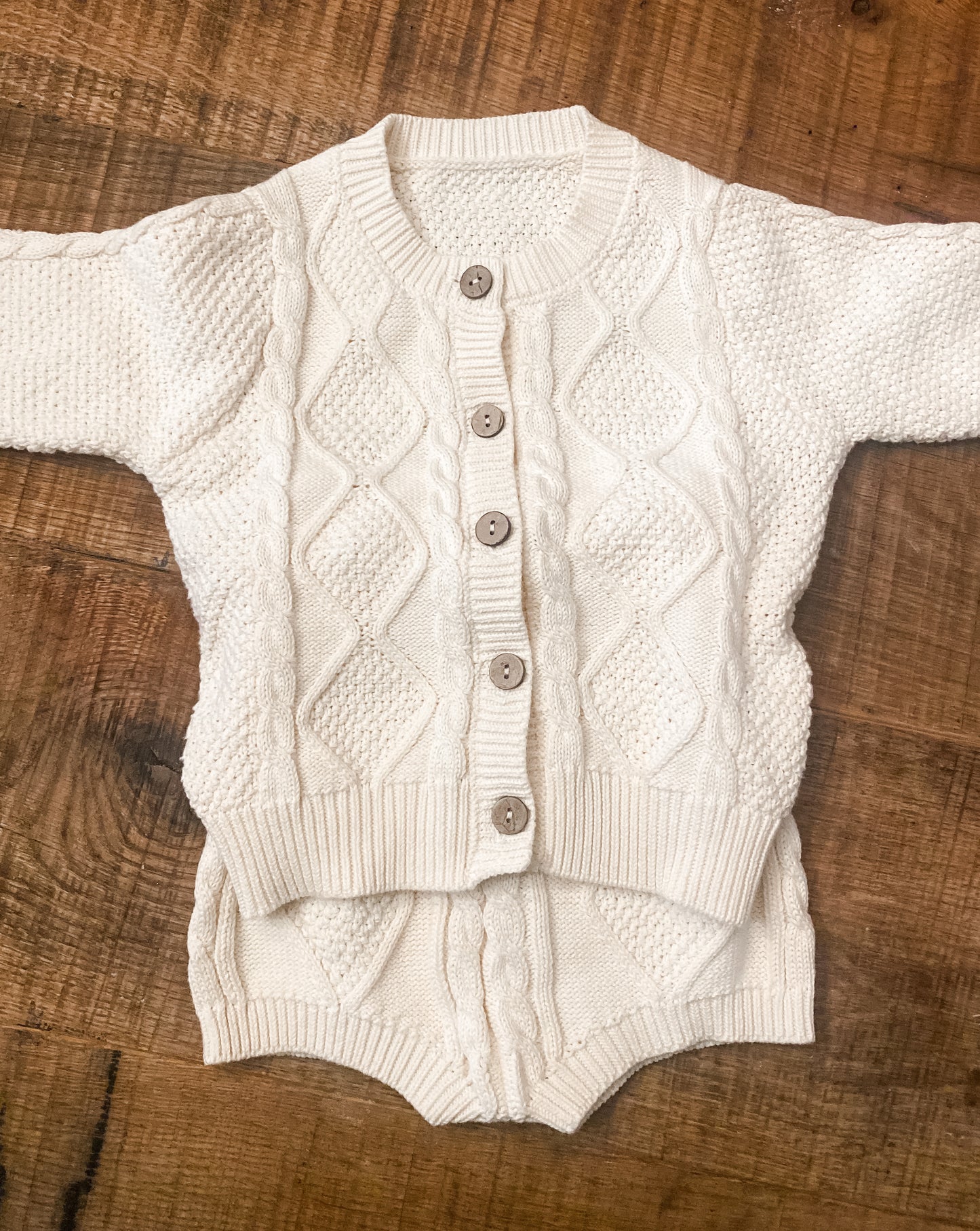 Cable Knit Cardigan Set