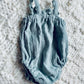 Mia Eyelet Drawstring Romper - Cool Olive