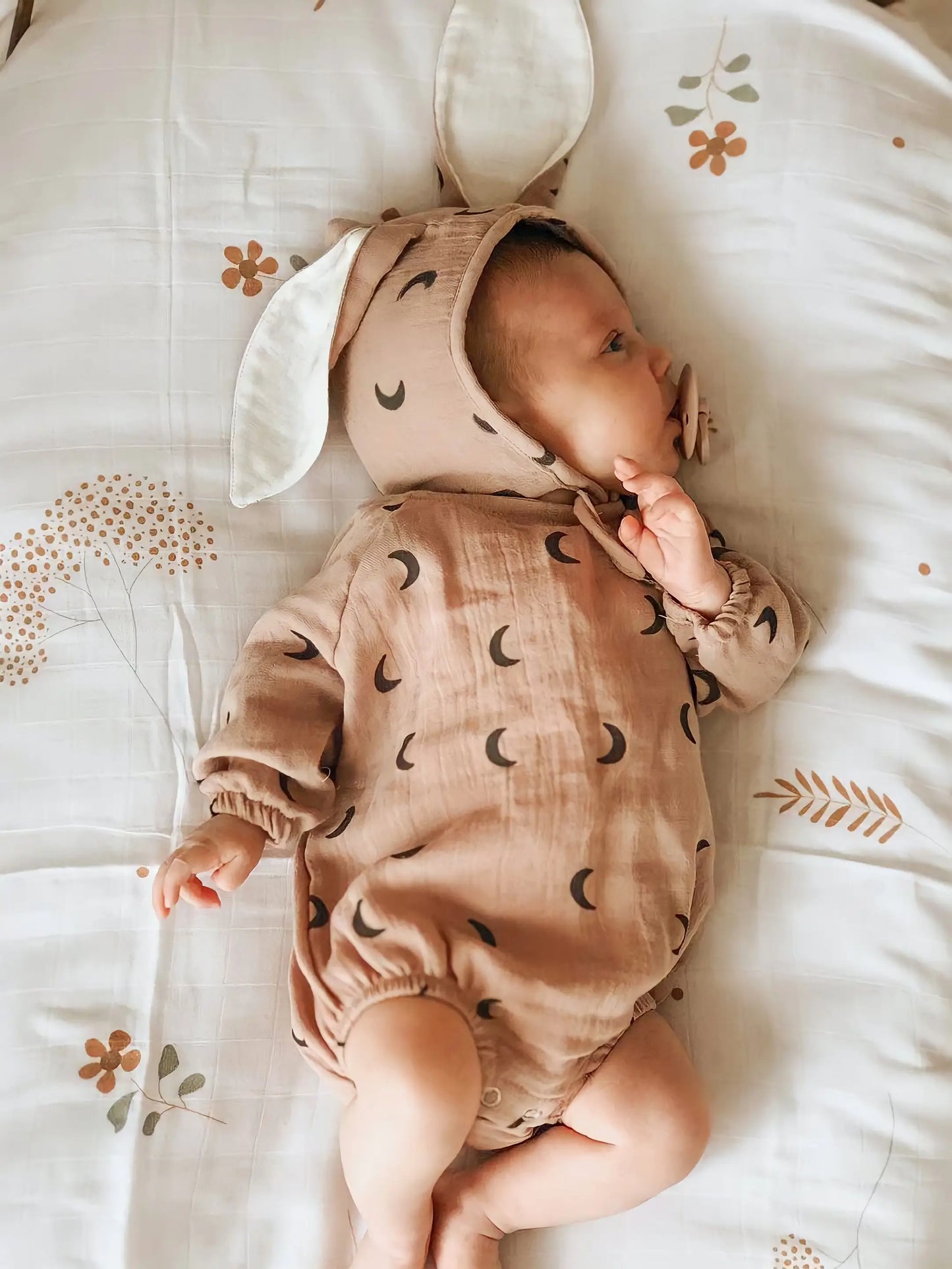 Organic Brown Bunny Muslin Newborn Set