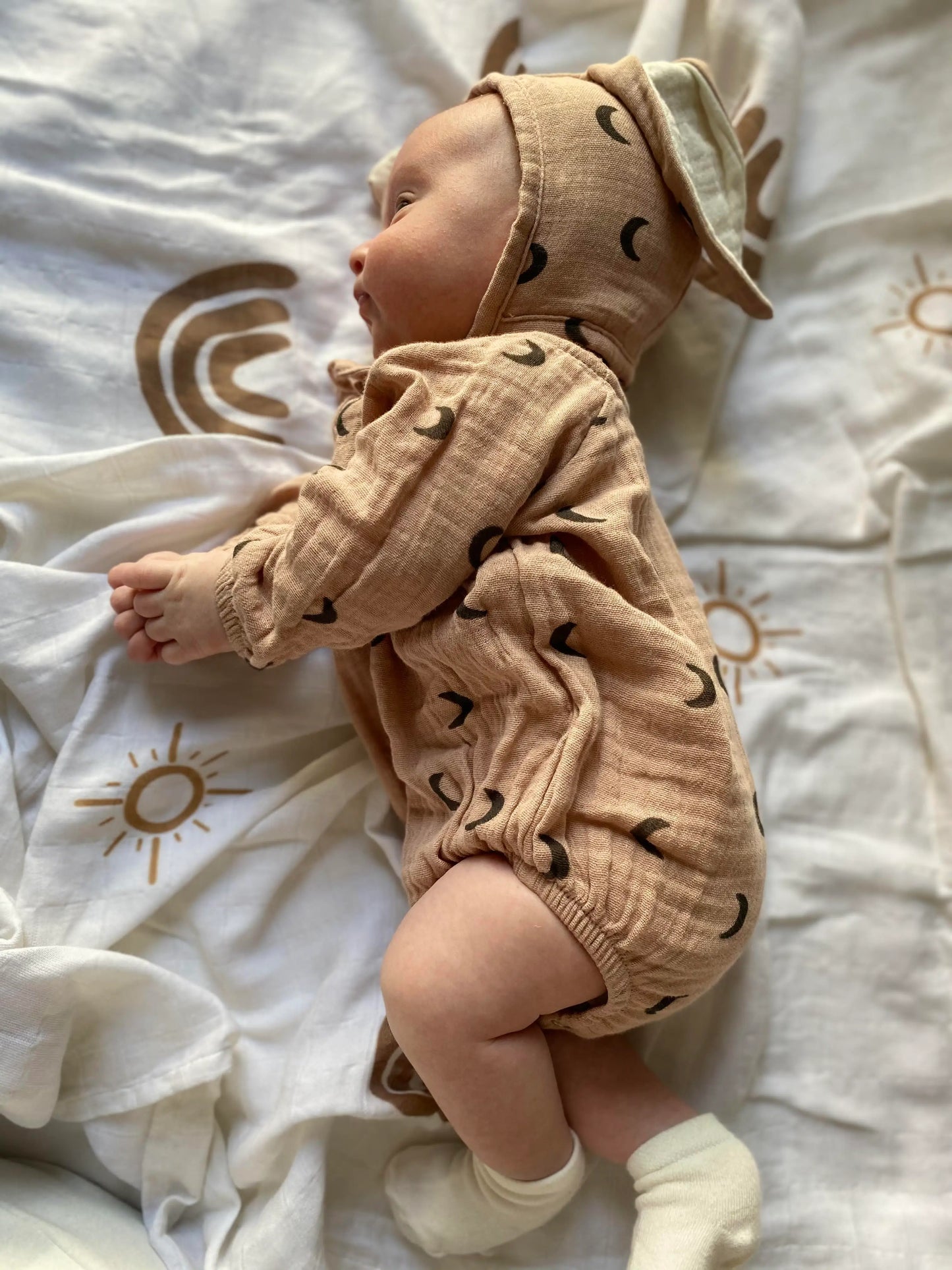 Organic Brown Bunny Muslin Newborn Set