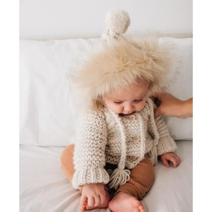 Huggalugs Fur Knit Bonnet