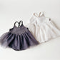 Linen and Tulle Tutu Bubble Bodysuit - Charcoal