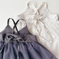 Linen and Tulle Tutu Bubble Bodysuit - Charcoal