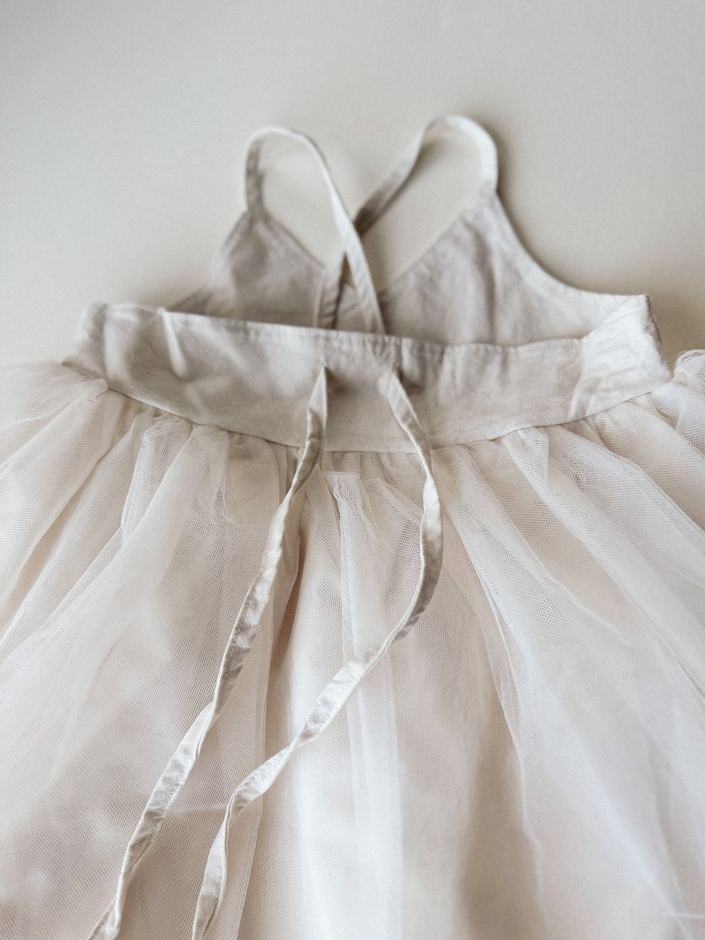 Linen and Tulle Tutu Dress - Cream