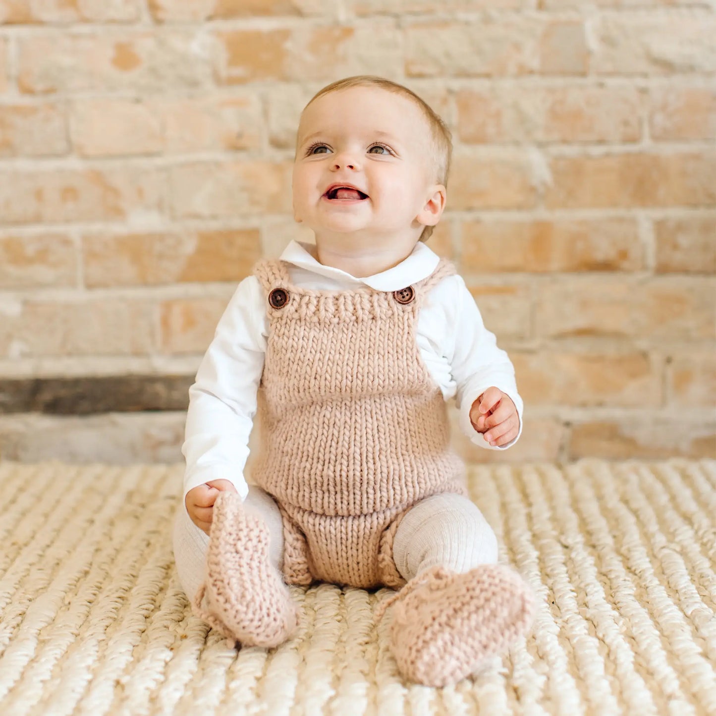 Hand-Knit Romper - Dusty Pink