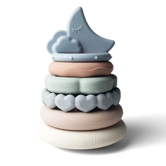 Soft Silicone Stacking Tower - Moon