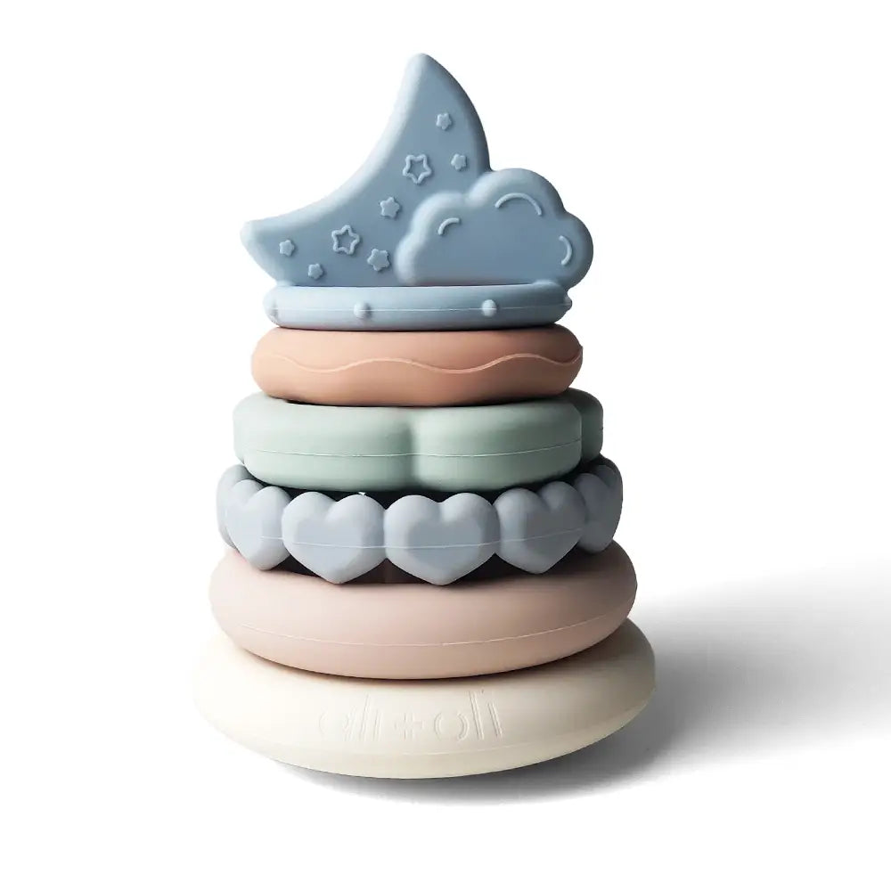 Soft Silicone Stacking Tower - Moon