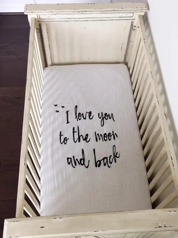 Organic Crib Sheet - Love you to the Moon