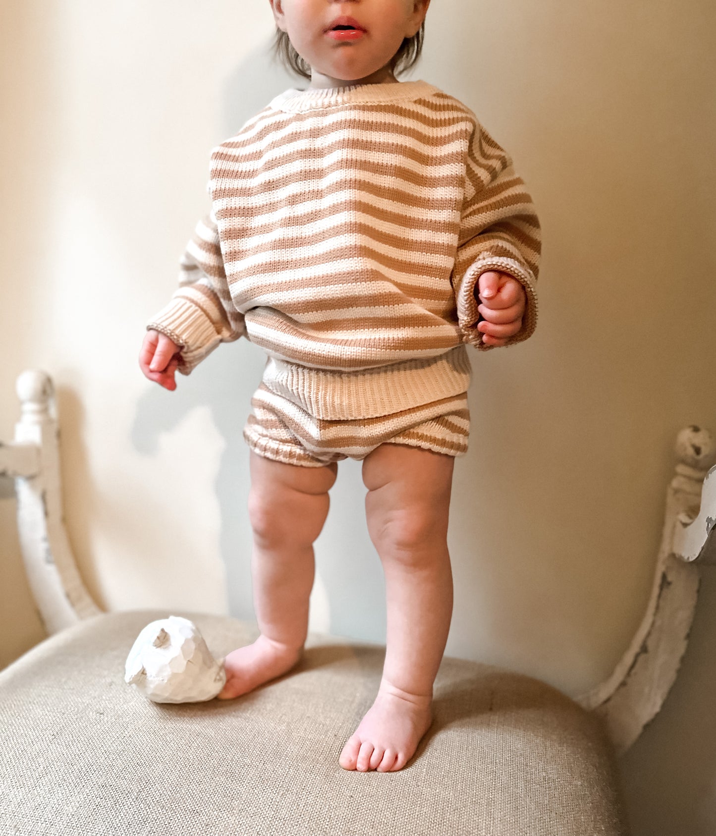 Organic Striped Knit Sweater Set