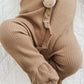 Thick-Rib Ruffle Footed Onesie - Cappuccino