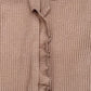 Thick-Rib Ruffle Footed Onesie - Cappuccino