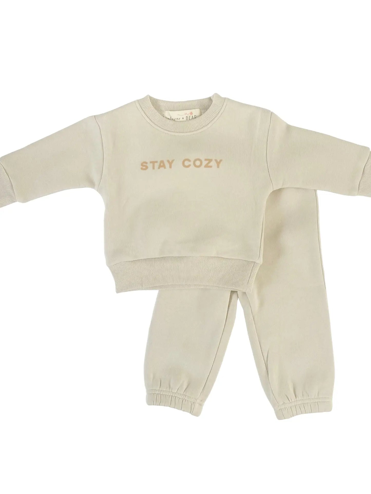 Stay Cozy two-piece Sweat Set in Oat Milk